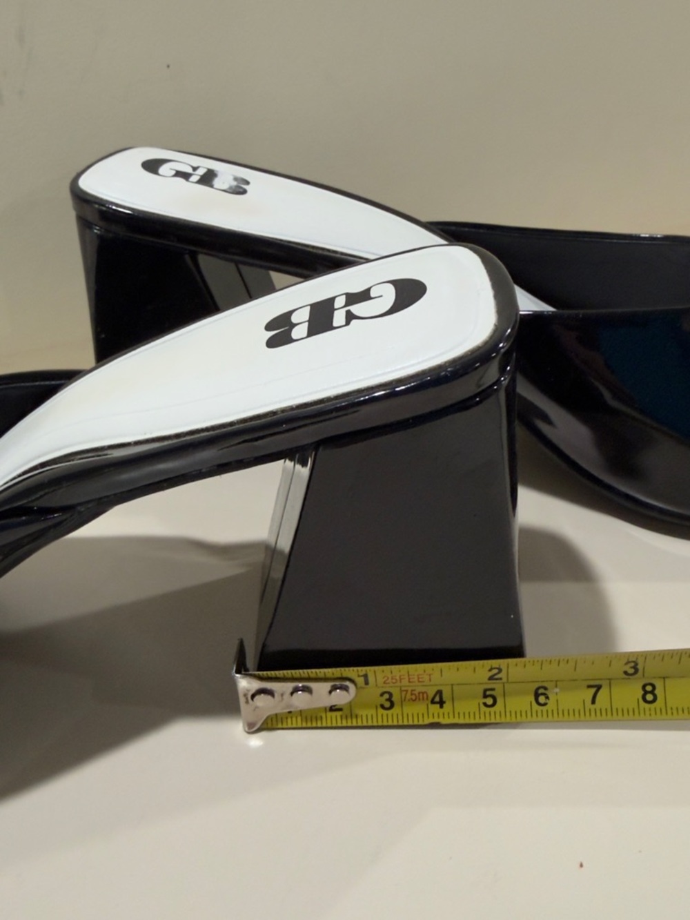 Gianni Bini Black Patent Slide Mules with White Daisy - Picture 4 of 7